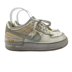 Nike Womens 6 Air Force 1 Low Shoe Shadow Sail White Silver Citron DR7883-101